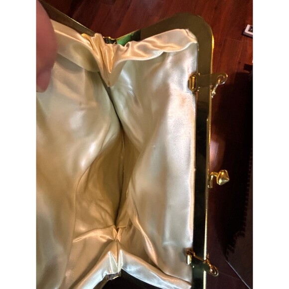 JR USA Satin Green and Gold Evening Bag circa 1960s. - Picture 6 of 6